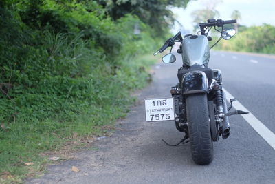 Motorcycle on roadside