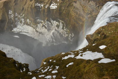 Scenic view of waterfall