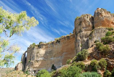 Low angle view of cliff