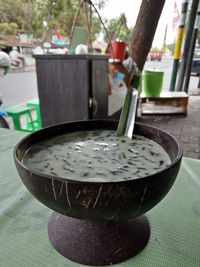 Close-up of drink on table