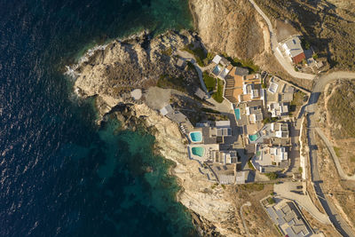 High angle view of beach
