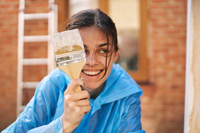 Young woman drinking water