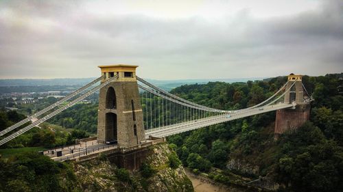 View of bridge against cloudy sky