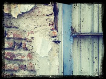 Close-up of weathered door