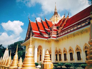 Low angle view of temple against sky