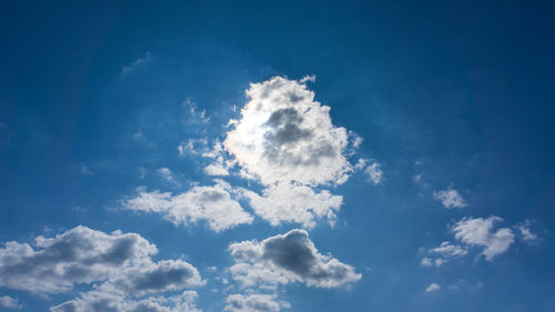 Low angle view of clouds in blue sky