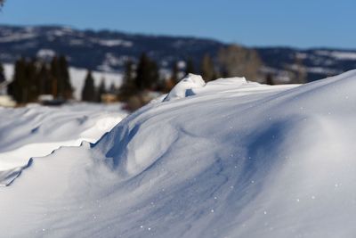 Close-up of snow covered mountain