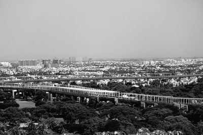 High angle shot of cityscape