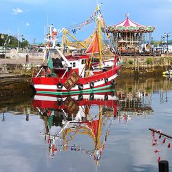 Reflection of built structure in water
