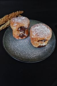 Close-up of dessert in plate on table