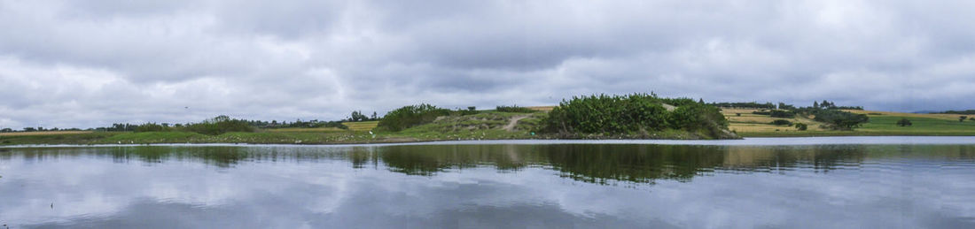 Panoramic view of lake against sky