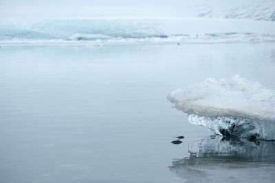 Scenic view of frozen sea against sky