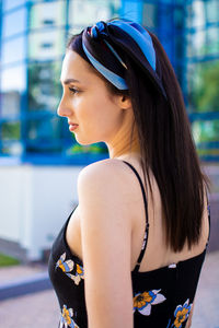 Young woman looking away