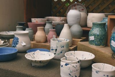 Close-up of bottles on table
