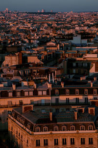 High angle view of buildings in city