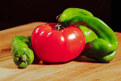 Close-up of tomatoes on table
