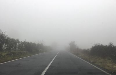 Road amidst trees against sky