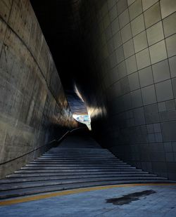 Close-up of illuminated tunnel