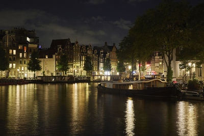 Illuminated city at night