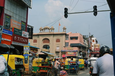 People on street in city