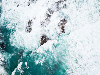 High angle view of person swimming in pool