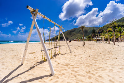 Scenic view of playground against sky