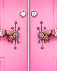 Directly above shot of closed door