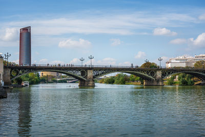 Bridge over river in city