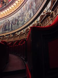 Interior of illuminated building