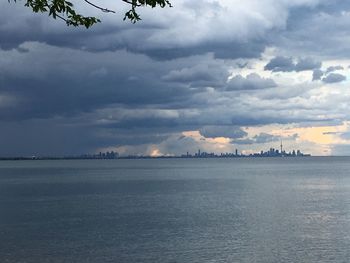 View of sea against cloudy sky