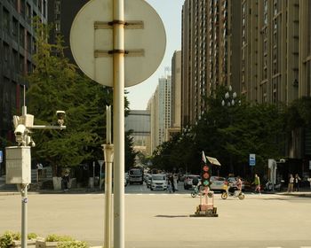 Low angle view of street light against sky