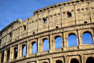 Low angle view of coliseum