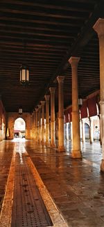 Interior of illuminated building