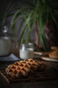 Close-up of cookies on table
