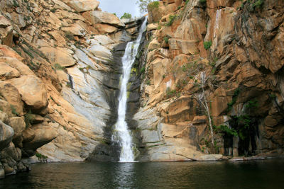 Scenic view of waterfall