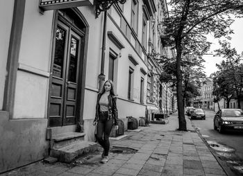 Woman on street in city