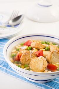 High angle view of food in bowl