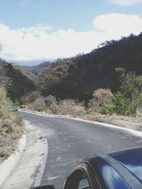 High angle view of road against sky