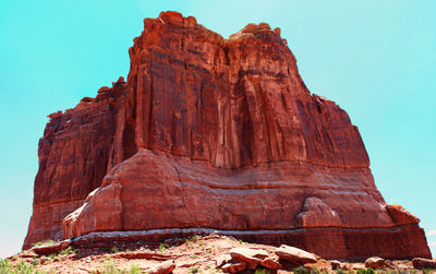 Low angle view of rock formation