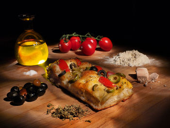 Close-up of tomatoes on cutting board