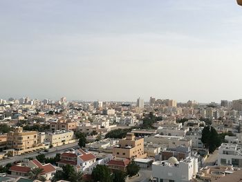 High angle view of townscape against sky