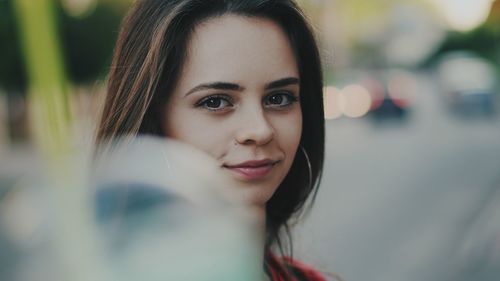 Close-up portrait of young woman