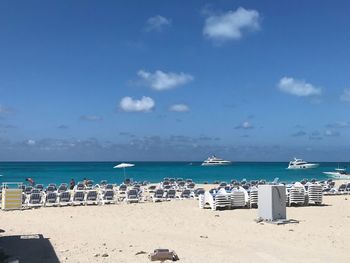 Scenic view of beach against sky