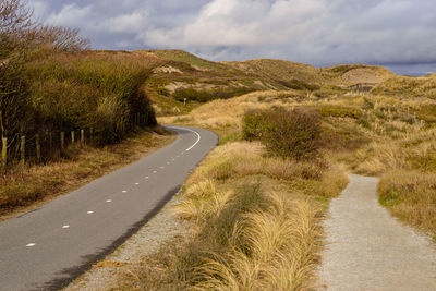 Bicycle and walking path, katwijk dunes, netherlands 