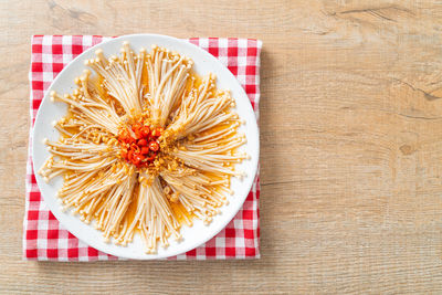 High angle view of bread on table