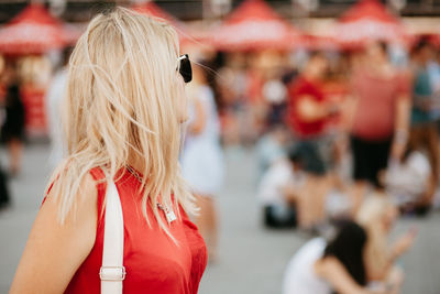 Close-up of woman outdoors