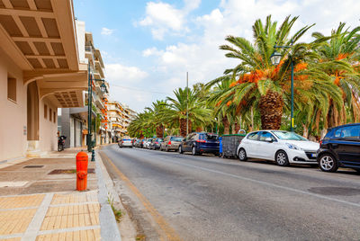 Cars on road in city