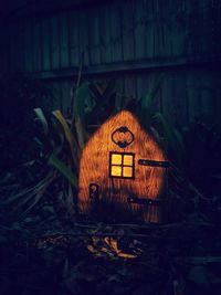 View of illuminated lantern at night