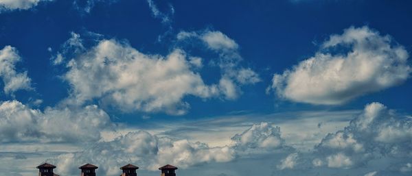 Panoramic view of sea against blue sky