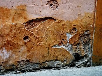 Full frame of weathered wall